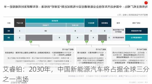 艾睿铂：2030年，中国新能源汽车将占据全球三分之一市场