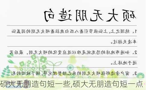 硕大无朋造句短一些,硕大无朋造句短一点