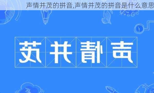 声情并茂的拼音,声情并茂的拼音是什么意思