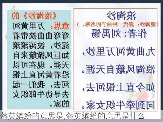 落英缤纷的意思是,落英缤纷的意思是什么