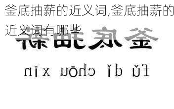 釜底抽薪的近义词,釜底抽薪的近义词有哪些