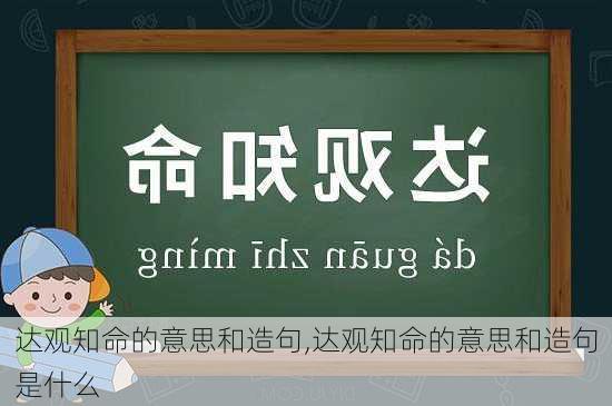 达观知命的意思和造句,达观知命的意思和造句是什么