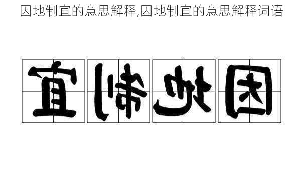 因地制宜的意思解释,因地制宜的意思解释词语