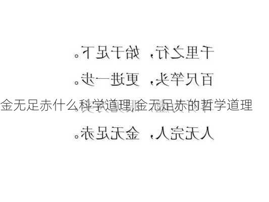 金无足赤什么科学道理,金无足赤的哲学道理