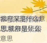 城府深是什么意思,城府是什么意思