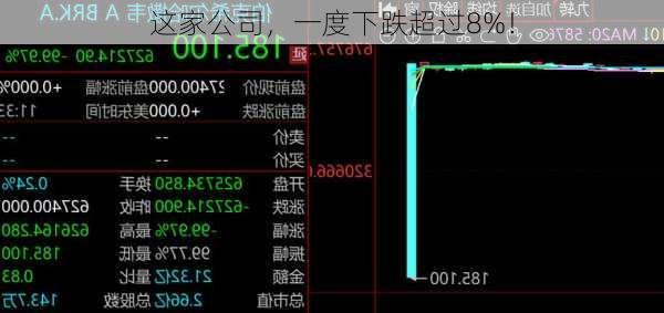 这家公司，一度下跌超过8%！