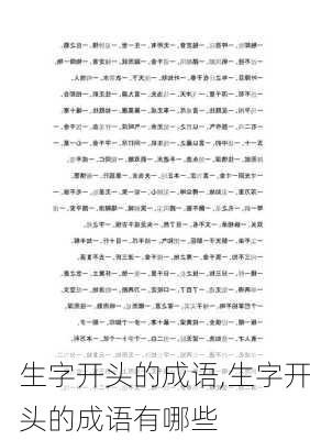 生字开头的成语,生字开头的成语有哪些