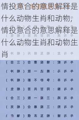 情投意合的意思解释是什么动物生肖和动物,情投意合的意思解释是什么动物生肖和动物生肖