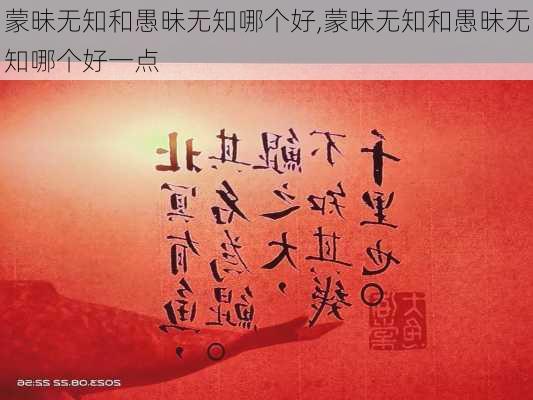 蒙昧无知和愚昧无知哪个好,蒙昧无知和愚昧无知哪个好一点