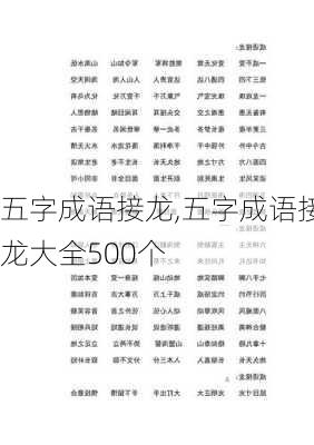 五字成语接龙,五字成语接龙大全500个