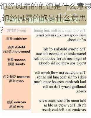 饱经风霜的的饱是什么意思,饱经风霜的饱是什么意思?