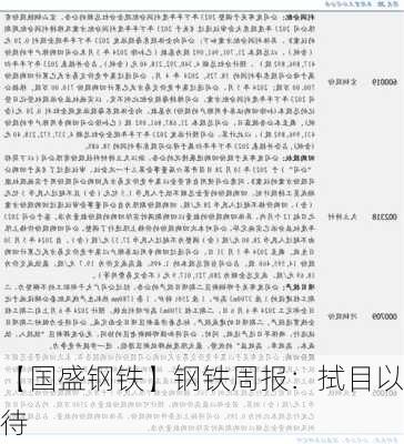 【国盛钢铁】钢铁周报：拭目以待