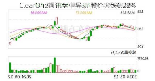 ClearOne通讯盘中异动 股价大跌6.22%