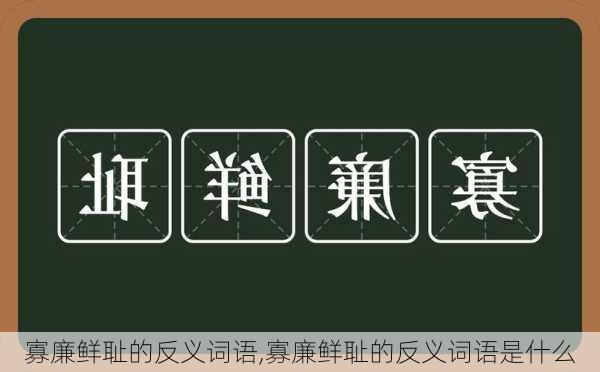 寡廉鲜耻的反义词语,寡廉鲜耻的反义词语是什么