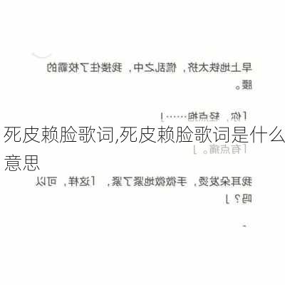 死皮赖脸歌词,死皮赖脸歌词是什么意思