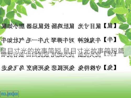 鼠目寸光的故事简短,鼠目寸光故事简短篇