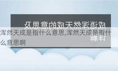 浑然天成是指什么意思,浑然天成是指什么意思啊