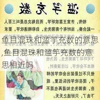 鱼目混珠和滥竽充数的意思,鱼目混珠和滥竽充数的意思相近吗