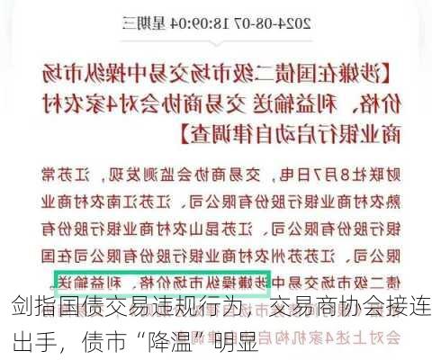 剑指国债交易违规行为，交易商协会接连出手，债市“降温”明显