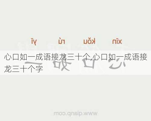 心口如一成语接龙三十个,心口如一成语接龙三十个字