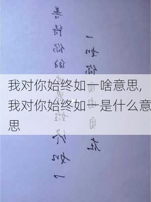 我对你始终如一啥意思,我对你始终如一是什么意思