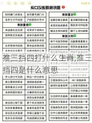 推三挡四打什么生肖,推三挡四是什么意思