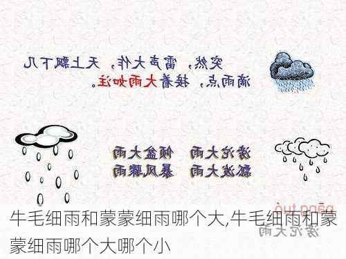 牛毛细雨和蒙蒙细雨哪个大,牛毛细雨和蒙蒙细雨哪个大哪个小