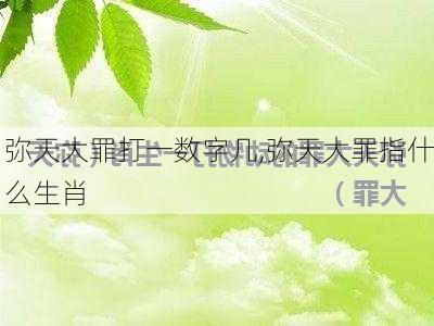 弥天大罪打一数字几,弥天大罪指什么生肖