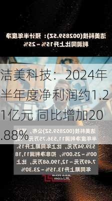 洁美科技：2024年半年度净利润约1.21亿元 同比增加20.88%