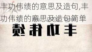 丰功伟绩的意思及造句,丰功伟绩的意思及造句简单