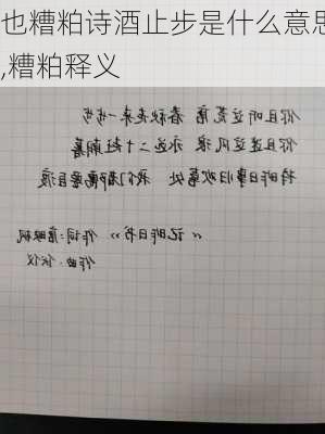 也糟粕诗酒止步是什么意思,糟粕释义