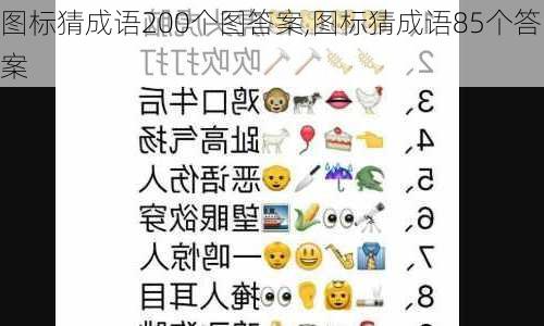 图标猜成语200个图答案,图标猜成语85个答案