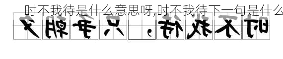时不我待是什么意思呀,时不我待下一句是什么