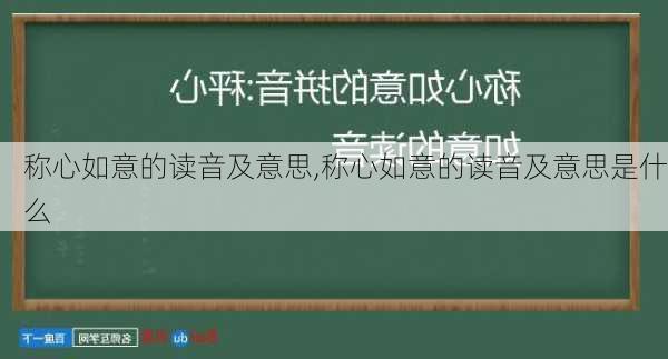 称心如意的读音及意思,称心如意的读音及意思是什么