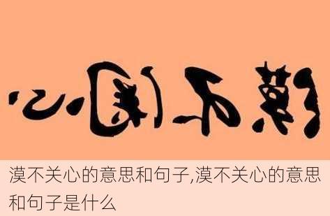 漠不关心的意思和句子,漠不关心的意思和句子是什么