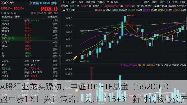 A股行业龙头躁动，中证100ETF基金（562000）盘中涨1%！兴证策略：关注“15+3”新时代核心资产