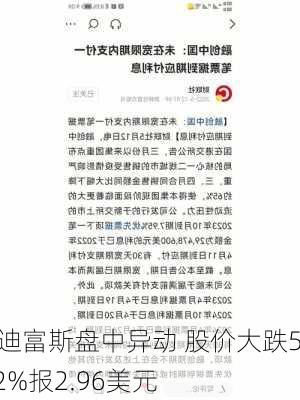 奥迪富斯盘中异动 股价大跌5.12%报2.96美元