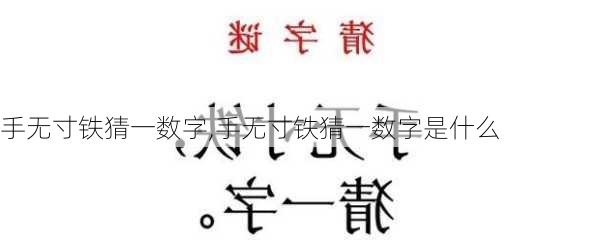 手无寸铁猜一数字,手无寸铁猜一数字是什么