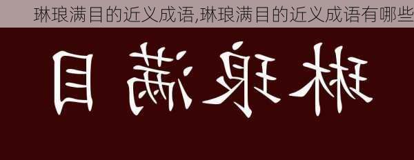 琳琅满目的近义成语,琳琅满目的近义成语有哪些