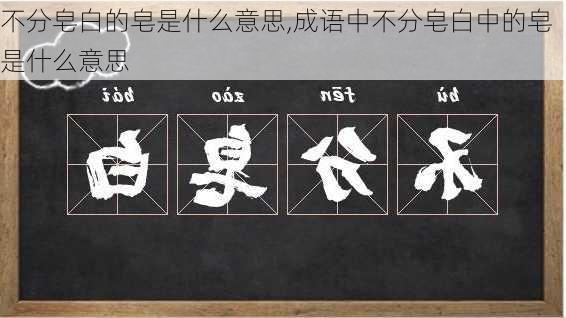 不分皂白的皂是什么意思,成语中不分皂白中的皂是什么意思