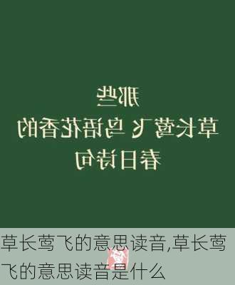 草长莺飞的意思读音,草长莺飞的意思读音是什么