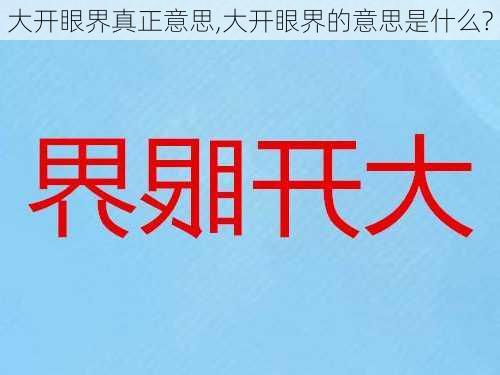 大开眼界真正意思,大开眼界的意思是什么?