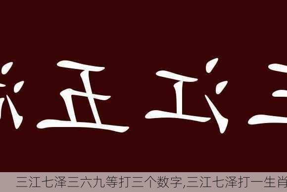 三江七泽三六九等打三个数字,三江七泽打一生肖