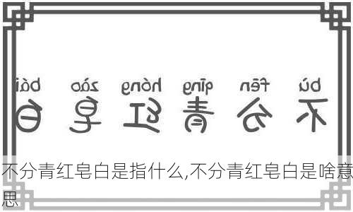 不分青红皂白是指什么,不分青红皂白是啥意思