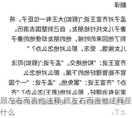 顾左右而言他注释,顾左右而言他注释是什么