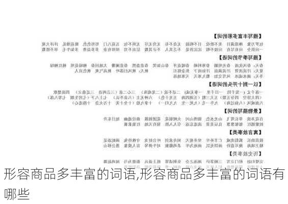 形容商品多丰富的词语,形容商品多丰富的词语有哪些