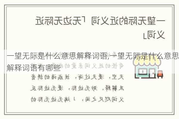 一望无际是什么意思解释词语,一望无际是什么意思解释词语有哪些