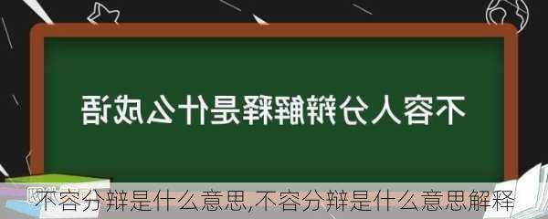 不容分辩是什么意思,不容分辩是什么意思解释