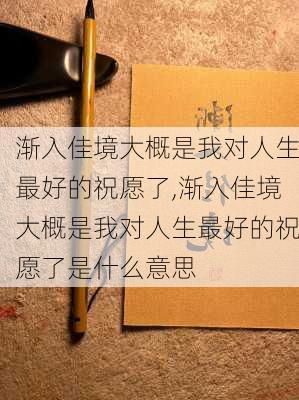 渐入佳境大概是我对人生最好的祝愿了,渐入佳境大概是我对人生最好的祝愿了是什么意思