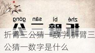 折臂三公猜一数字,折臂三公猜一数字是什么